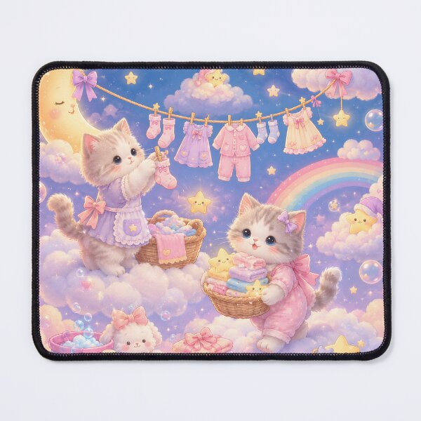 Item preview, Dreamy Cloud Laundry Kittens designed and sold by SRY DESIGN.
