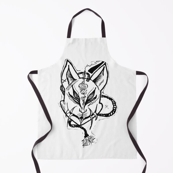 Item preview, Japanese Kitsune Mask - Dark Linework Tattoo Art designed and sold by Ideniquo.
