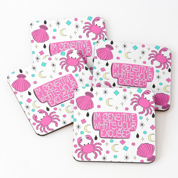 Item preview, Cancer Zodiac Pattern. I’m Sensitive What’s Your Excuse. Funny Water Sign Astrology Crab Print designed and sold by TaaLoveDesigns.
