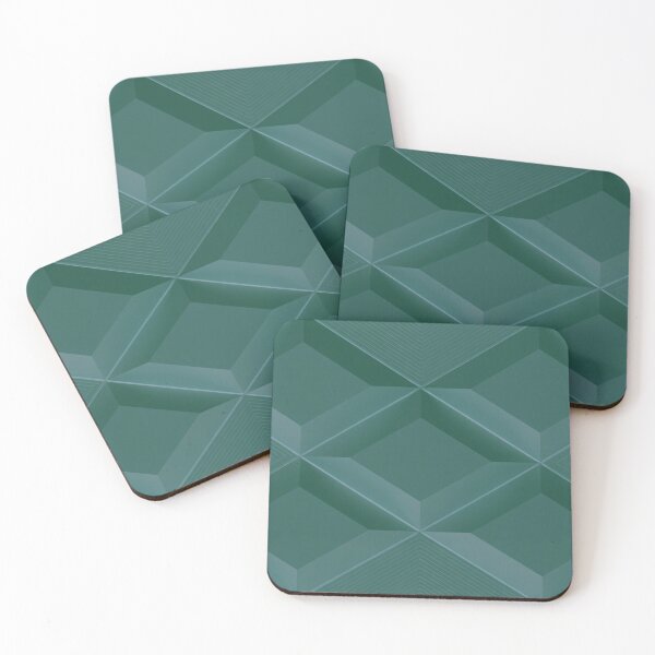 Item preview, Muted Teal Green 3D Diamond Tile designed and sold by IntelliMindDesigns.