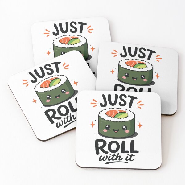 Item preview, Just Roll With It – Cute Kawaii Sushi Roll Pun Design designed and sold by Apotheosis by Irie Meraki.