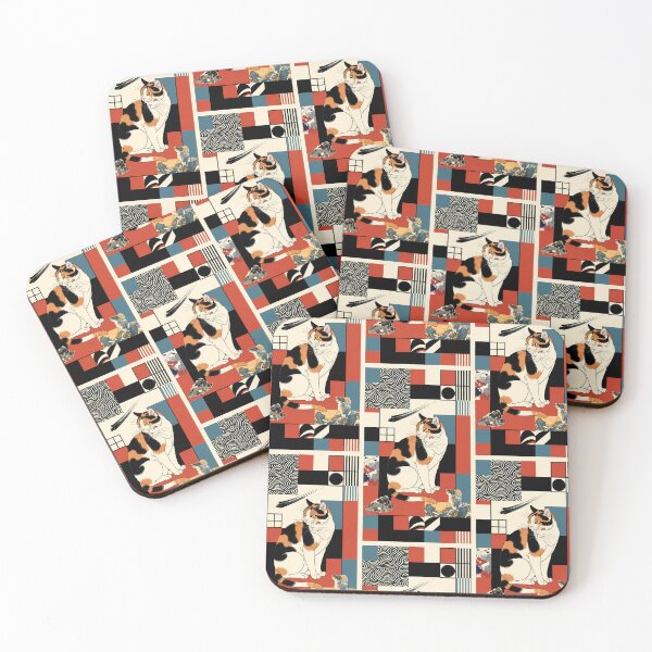 Item preview,  Traditional Japanese Calico Cat with Waves and Lanterns designed and sold by Idealforme.