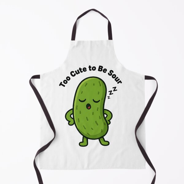 Aperçu de l'œuvre Trop mignon pour être aigre – Mème du cornichon endormi | Cadeau autocollant et t-shirt avec jeu de mots culinaire mignon créée et vendue par Basma Designs | Funny Shirts, Stickers & Mugs.