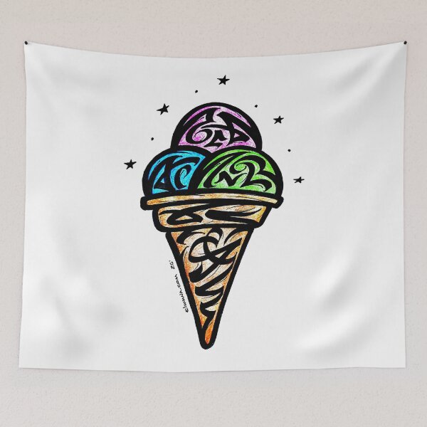 Item preview, Modern Calligraphic Ice Cream ORNAMENT designed and sold by elmuna.