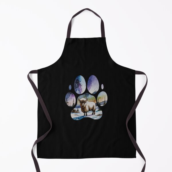 Item preview, Musk Ox Winter Paw Print Art designed and sold by Timowo Studio | Fine Line Wildlife Art & Modern Nature Graphics.