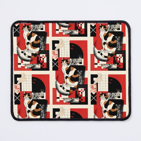 Item preview, Traditional Japanese Calico Cat with Waves and Lanterns designed and sold by Idealforme.