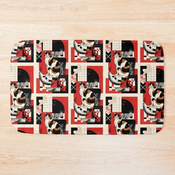 Item preview,  Traditional Japanese Calico Cat with Waves and Lanterns designed and sold by Idealforme.