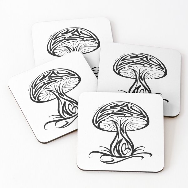 Item preview, Modern Calligraphic Mushroom Ornament designed and sold by elmuna.