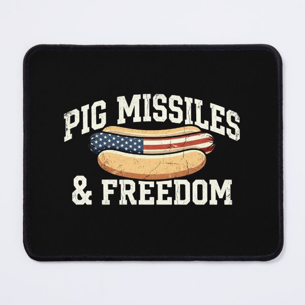 Item preview, Pig Missiles And Freedom Funny Hot Dog American Flag 4th Of July designed and sold by ArcaneArtistry.
