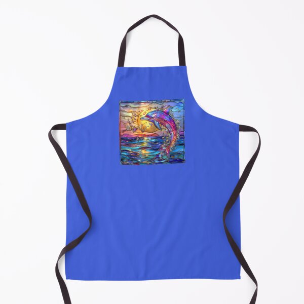 Item preview, Dolphin Stained Glass Art | Sun and Moon Ocean Fantasy designed and sold by MargaretWiktor.