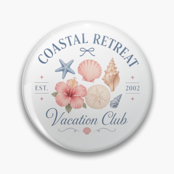 Item preview, Coastal Retreat Vacation Club Beach Aesthetic Seashells Starfish Coastal Grandmother Sticker designed and sold by AveniaOficial.