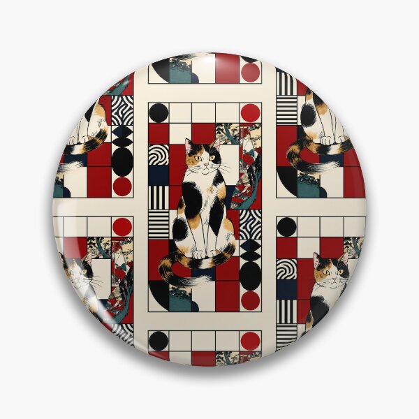 Item preview, Traditional Japanese Calico Cat with Waves and Lanterns designed and sold by Idealforme.