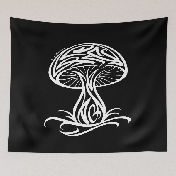 Item preview, Modern Calligraphic Mushroom Ornament designed and sold by elmuna.
