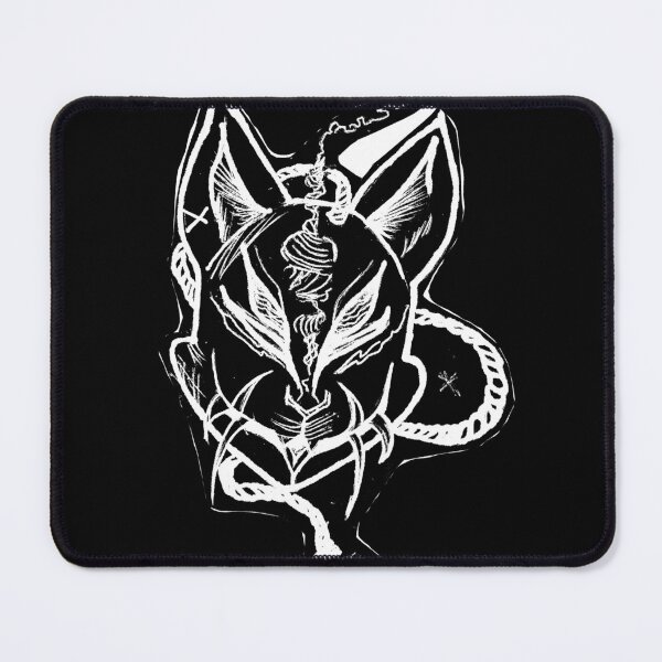 Item preview, Japanese Kitsune Mask - Dark Linework Tattoo Art designed and sold by Ideniquo.