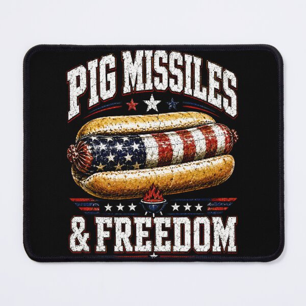 Item preview, Pig Missiles And Freedom Funny Hot Dog American Flag 4th Of July designed and sold by ArcaneArtistry.