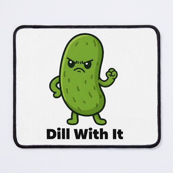 Item preview, Dill With It – Funny Angry Pickle Meme | Sarcastic Pun Sticker & T-Shirt Gift designed and sold by Basma Designs | Retro, Kawaii Shirts & Stickers.
