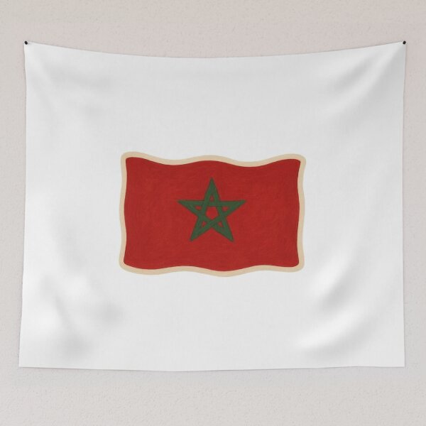 Item preview, Morocco Flag – Red Banner with Green Star designed and sold by Lellenatavarez.