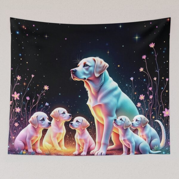 Item preview, Labrador Retrievers Family Under Starry Sky designed and sold by Wags & Tails.