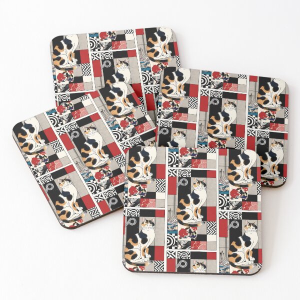 Item preview, Traditional Japanese Calico Cat with Waves and Lanterns designed and sold by Idealforme.