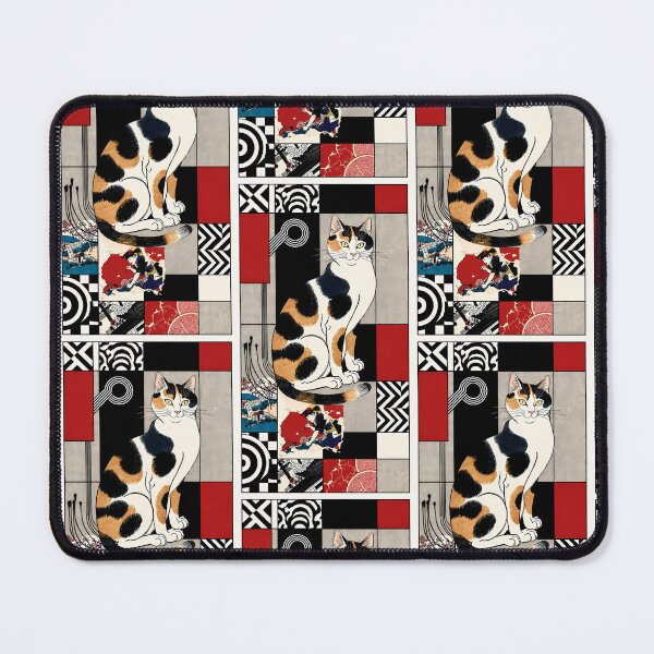 Item preview, Traditional Japanese Calico Cat with Waves and Lanterns designed and sold by Idealforme.