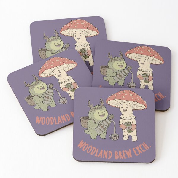 Item preview, Woodland Coffee Club Mushroom and Forest Spirit Graphic designed and sold by LeshanArt.