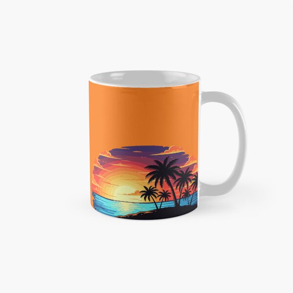 Item preview, Retro Summer Sunset Palm Trees Tropical Paradise Ocean Beach designed and sold by SolutionsArt.