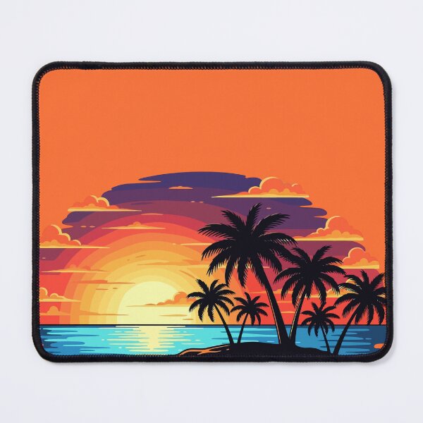 Item preview, Retro Summer Sunset Palm Trees Tropical Paradise Ocean Beach designed and sold by SolutionsArt.