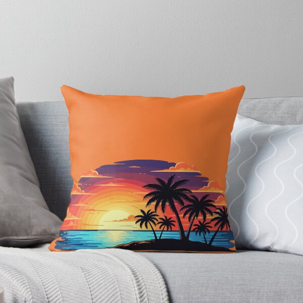 Item preview, Retro Summer Sunset Palm Trees Tropical Paradise Ocean Beach designed and sold by SolutionsArt.