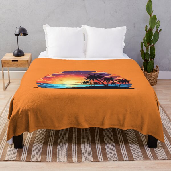 Item preview, Retro Summer Sunset Palm Trees Tropical Paradise Ocean Beach designed and sold by SolutionsArt.