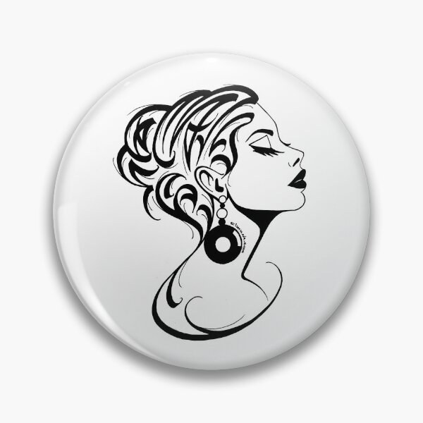 Item preview, Young Woman Modern Calligraphic ORNAMENT designed and sold by elmuna.