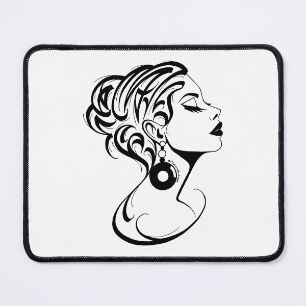 Item preview, Young Woman Modern Calligraphic ORNAMENT designed and sold by elmuna.