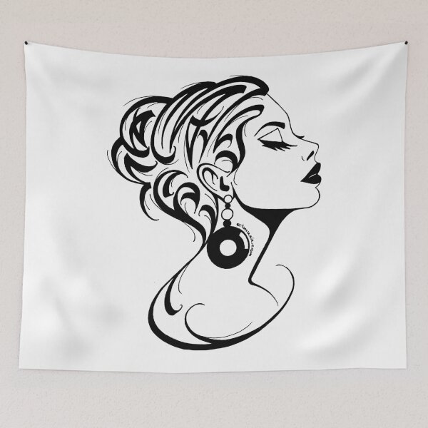 Item preview, Young Woman Modern Calligraphic ORNAMENT designed and sold by elmuna.