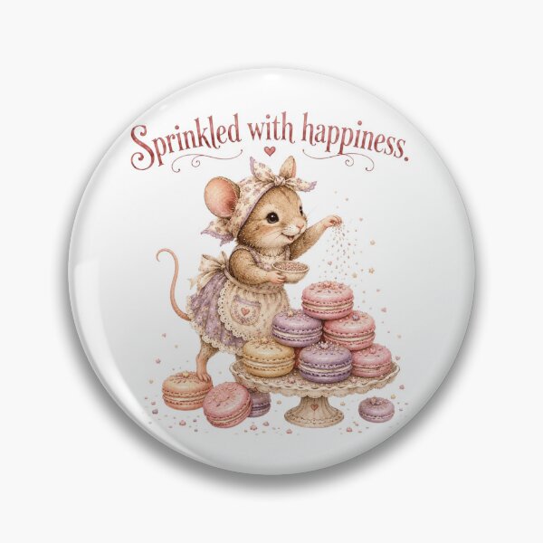 Item preview, Cute Mouse Sprinkled With Happiness Macaron Bakery Aesthetic designed and sold by AQUILAKREO.