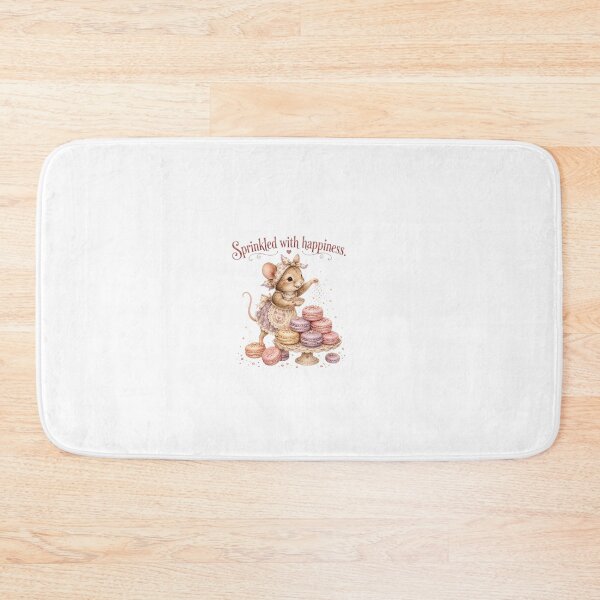 Item preview, Cute Mouse Sprinkled With Happiness Macaron Bakery Aesthetic designed and sold by AQUILAKREO.