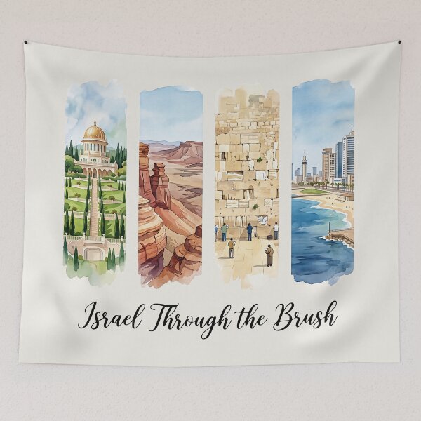Item preview, Israel Through The Brush Minimalist Watercolor Art designed and sold by HeHeStudio.