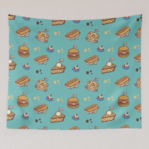 Item preview, Retro Burger with American Flag designed and sold by IvysCreativityHouse.