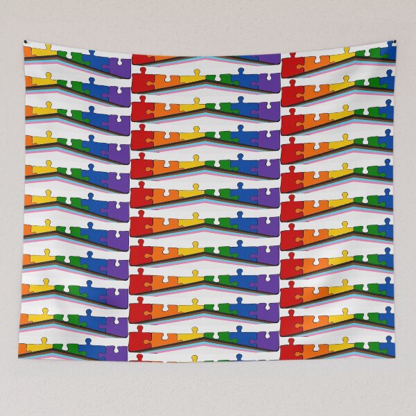 Item preview, Rainbow Puzzle Pieces Pride Flag designed and sold by HarveyHandcraftsandDesigns.