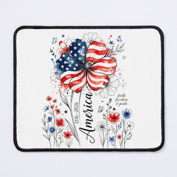 Item preview, America 250th Anniversary Watercolor Floral 1776 2026 Semiquincentennial designed and sold by ArcaneArtistry.