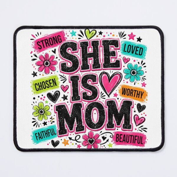 Item preview, She Is Mom Strong Loved Worthy Motherhood Illustration designed and sold by LunaPixelStudio.