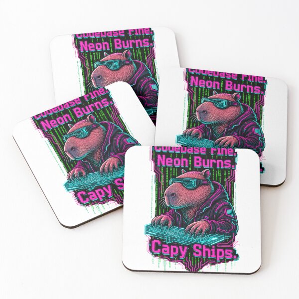 Item preview, Capybara Software Developer Cyberpunk Neon Tech designed and sold by VisualArtsOasis.