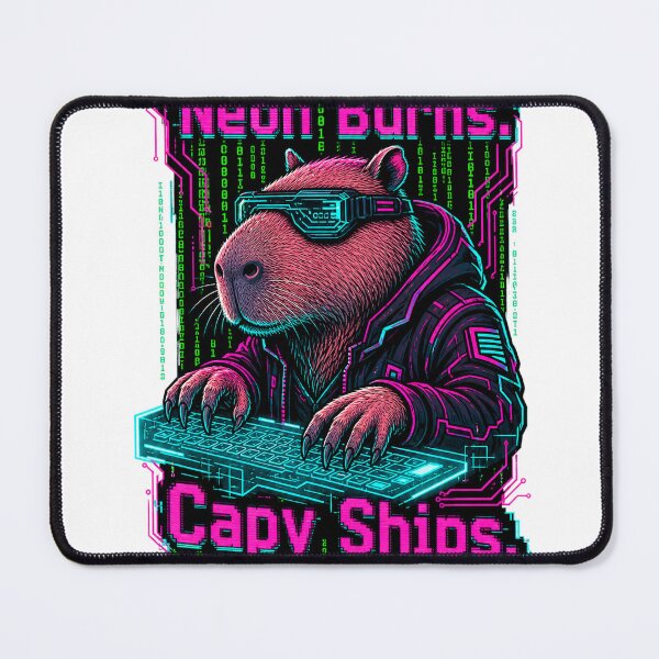 Item preview, Capybara Software Developer Cyberpunk Neon Tech designed and sold by VisualArtsOasis.