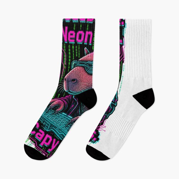 Item preview, Capybara Software Developer Cyberpunk Neon Tech designed and sold by VisualArtsOasis.
