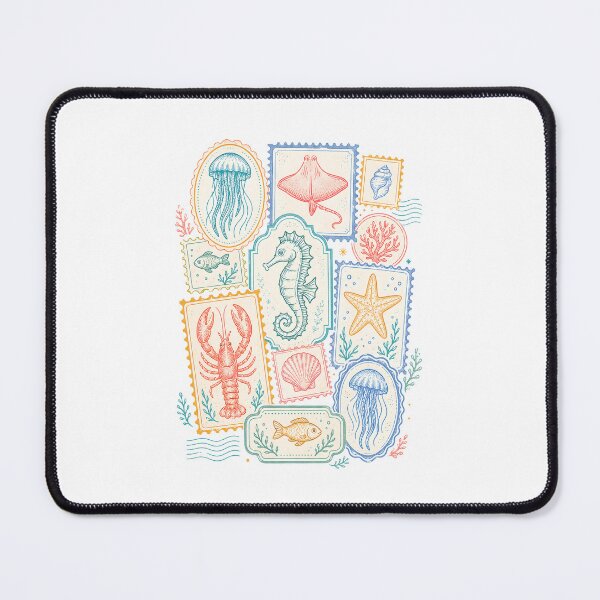 Item preview, Vintage Sea Creatures Stamp Aesthetic Ocean Animals designed and sold by Randomera.