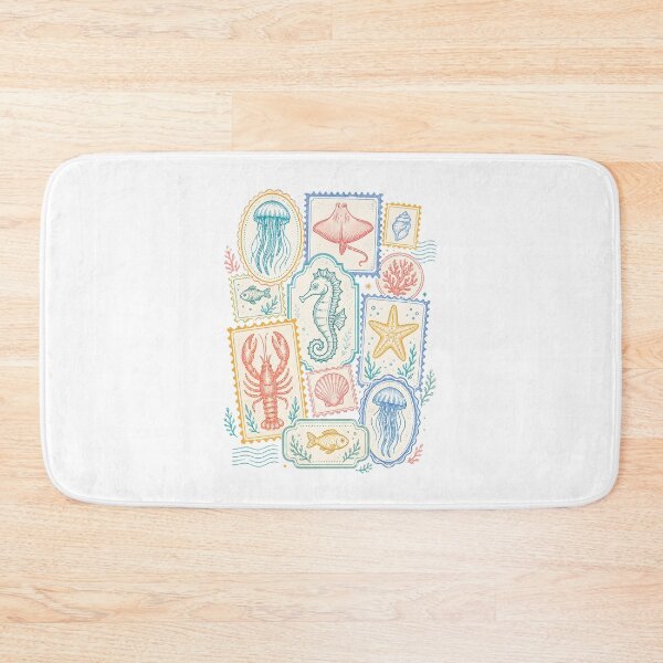 Item preview, Vintage Sea Creatures Stamp Aesthetic Ocean Animals designed and sold by Randomera.