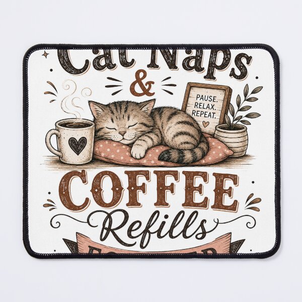 Item preview, Coffee, Cat Naps & Forever Vibes – Cute Lazy Cat Lover Design designed and sold by RED FIR.