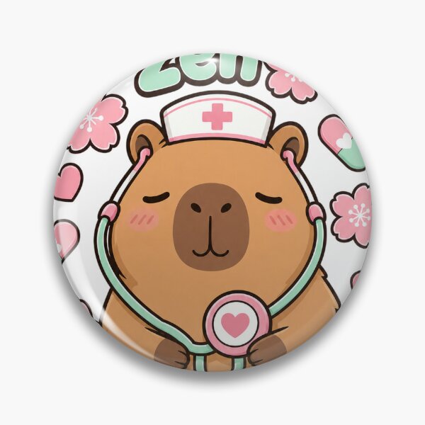 Item preview, Capybara Nurse Zen Mode Kawaii Healthcare Worker designed and sold by VisualArtsOasis.