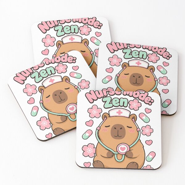 Item preview, Capybara Nurse Zen Mode Kawaii Healthcare Worker designed and sold by VisualArtsOasis.