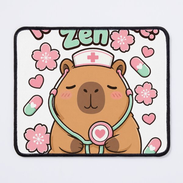 Item preview, Capybara Nurse Zen Mode Kawaii Healthcare Worker designed and sold by VisualArtsOasis.