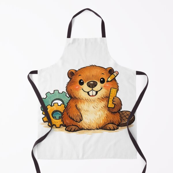 Item preview, A Cute Beaver Engineer Tinkering With Gears designed and sold by eignvalue.