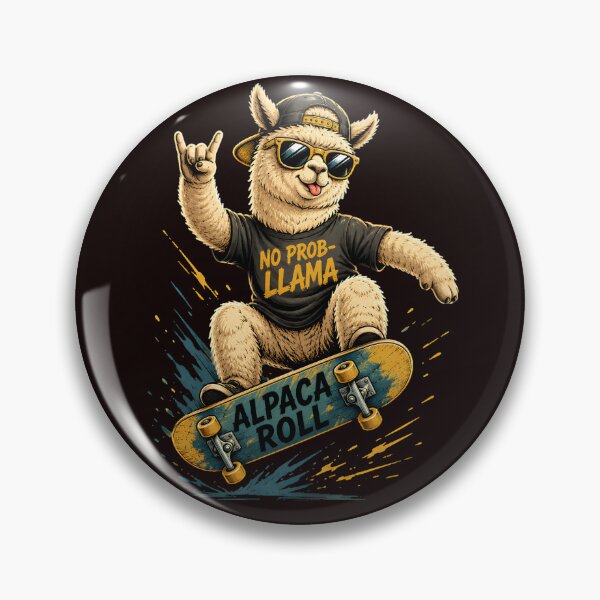 Item preview, Alpaca Roll Funny Skateboarding Lama Retro Skater Design designed and sold by 2catsDesigner.